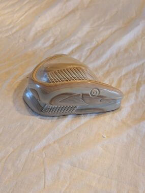 2/40$ Vintage Cream and Brown Fish Stone Figurine